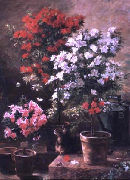 Fleurs De Serre Oil Painting by Charles-Paul Desavary