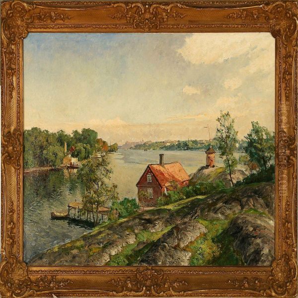 Summer Dayin Sweden Oil Painting by Olof Arborelius