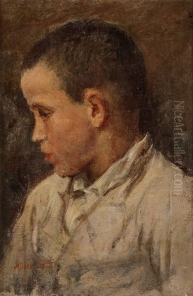 Portrait D'enfant De Profil Oil Painting by Marcellin Gilbert Desboutin