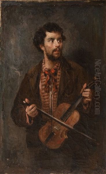 Le Violonniste Oil Painting by Marcellin Gilbert Desboutin