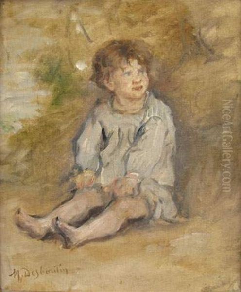 Portrait De J Desboutin, Enfant Oil Painting by Marcellin Gilbert Desboutin