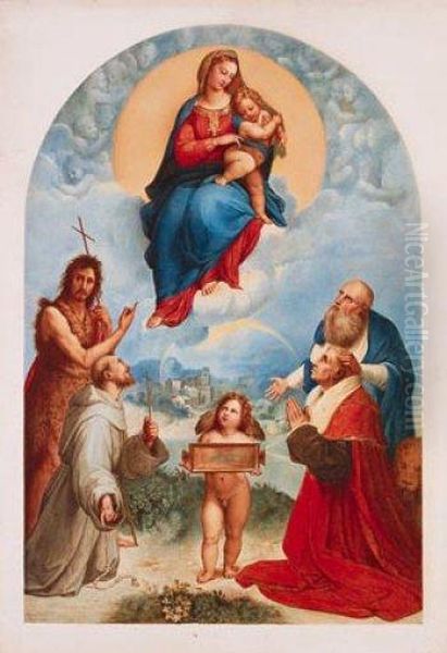 La Madonna Di Foligno Oil Painting by Manuel Arbos Y Ayerbe