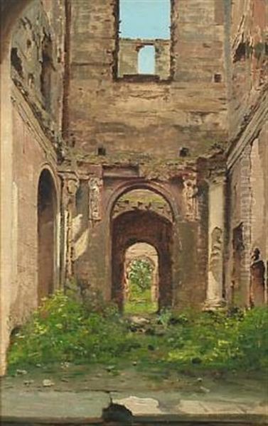 Scenery From A Ruin Oil Painting by Jean Alfred Desbrosses