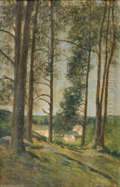 Paysage Aux Grands Arbres Oil Painting by Jean Alfred Desbrosses