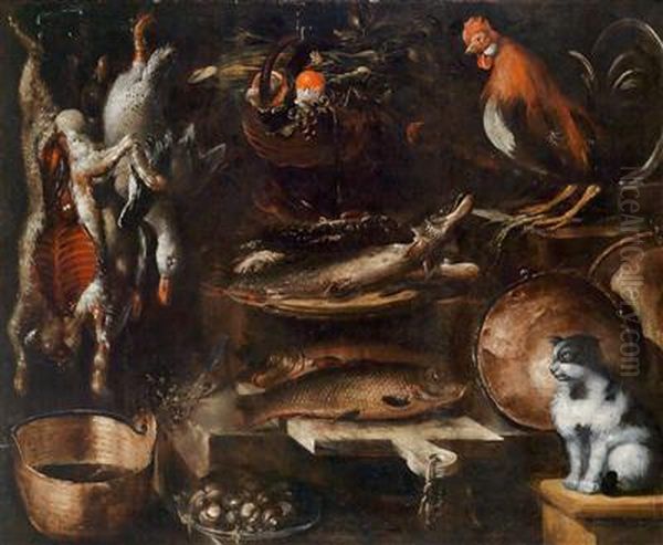 Groseskuchenstillleben Oil Painting by Bartolomeo Arbotori