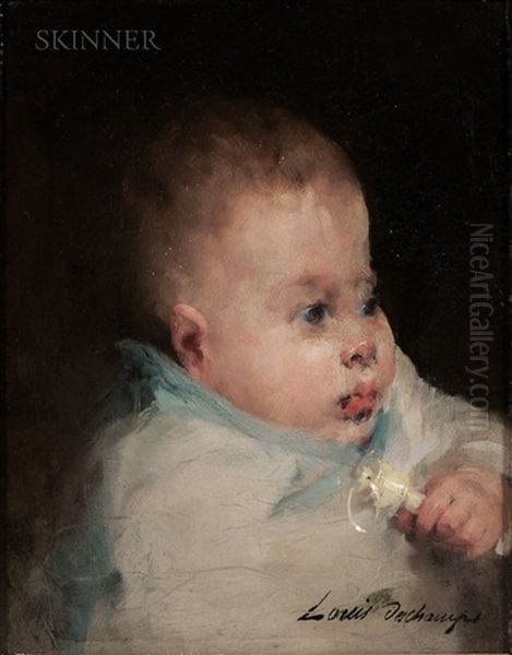 Portrait Of A Child Oil Painting by Louis Henri Deschamps