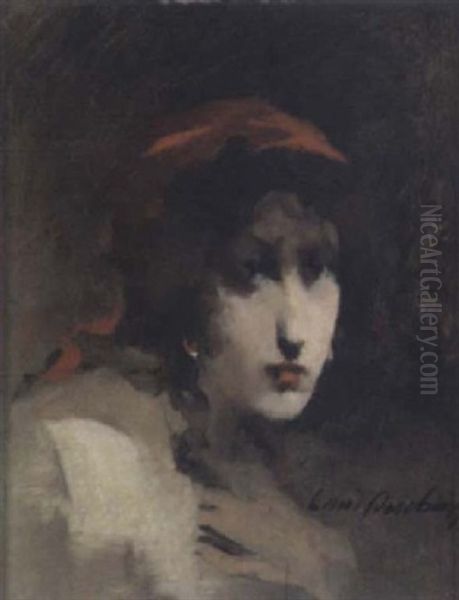 Madchenportrait Oil Painting by Louis Henri Deschamps