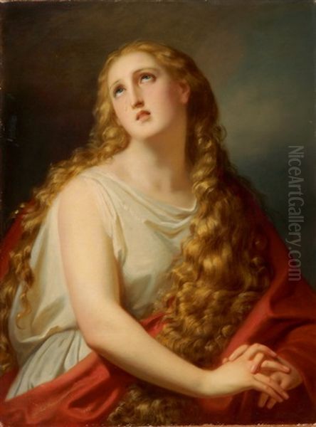 Maria Magdalena Oil Painting by Melchior Paul Von Deschwanden