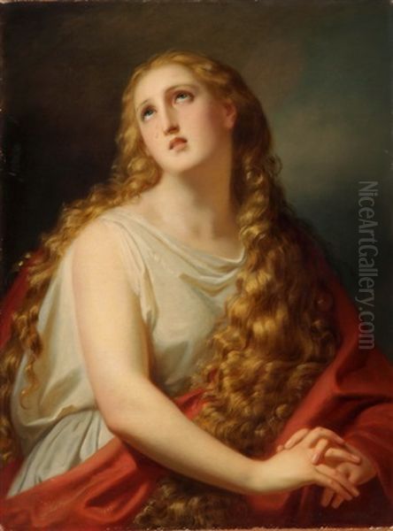 Magdalena Oil Painting by Melchior Paul Von Deschwanden