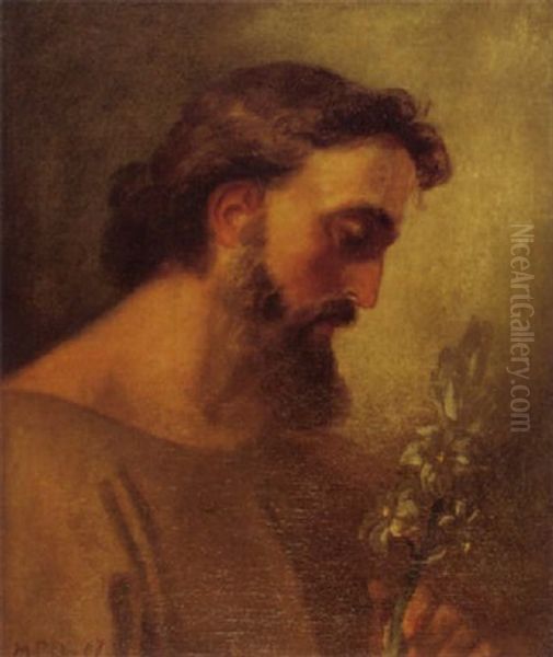 Der Heilige Joseph Oil Painting by Melchior Paul Von Deschwanden