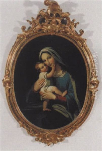 Maria Mit Dem Jesuskind Oil Painting by Melchior Paul Von Deschwanden