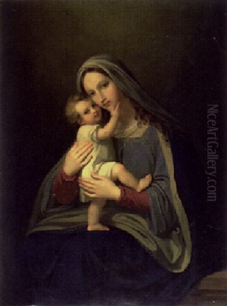 Madonna Mit Kind Oil Painting by Melchior Paul Von Deschwanden