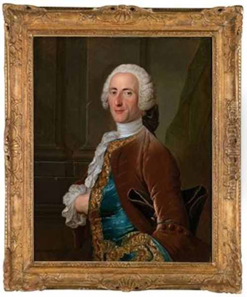 Bildnis Des Michel Gabriel De Chanu Du Beaubenard (+ Bildnis Seiner Ehefrau Catherine Fouques Dasnie Du Beaubenard; Pair) Oil Painting by Michel Hubert Descours