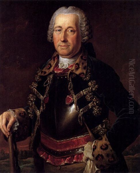 Portrait De Monsieur Du Sausay Oil Painting by Michel Hubert Descours