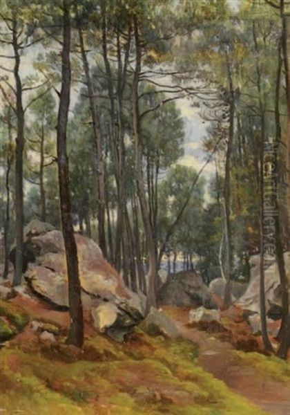 Fontainebleau Oil Painting by Alexandre Desgoffe