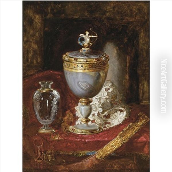 Still Life: Precious Objects Oil Painting by Blaise Alexandre Desgoffe