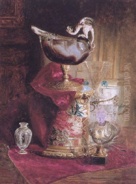 Still Life With A Nautilus Oil Painting by Blaise Alexandre Desgoffe