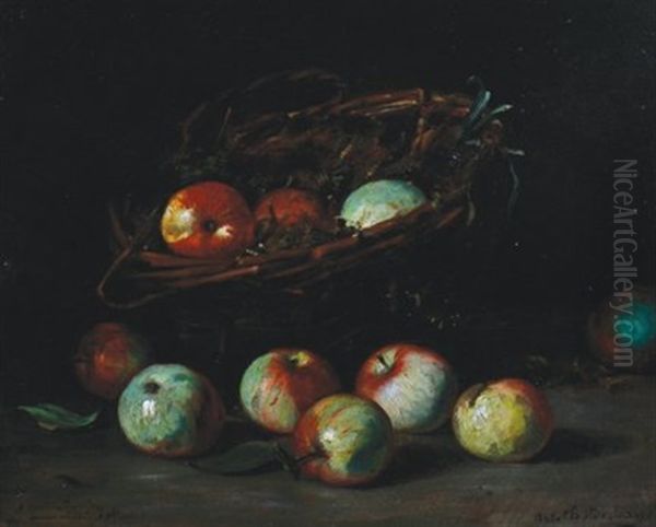 Still Life Of Fruit Oil Painting by Charles Felix Edouard Deshayes