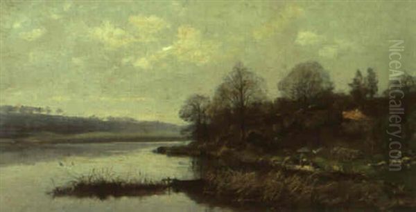 W,scherinnen Am Fluss by Charles Felix Edouard Deshayes