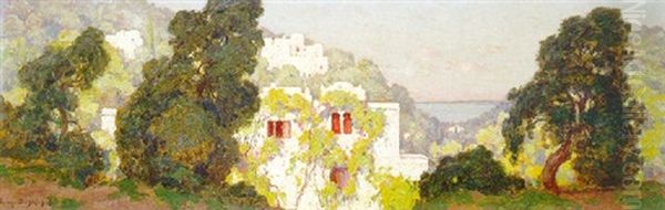 Villa Mauresque Aux Environs D'alger Oil Painting by Eugene Deshayes