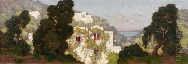 Jardins D'une Villa Mauresque (alger?) by Eugene F. A. Deshayes