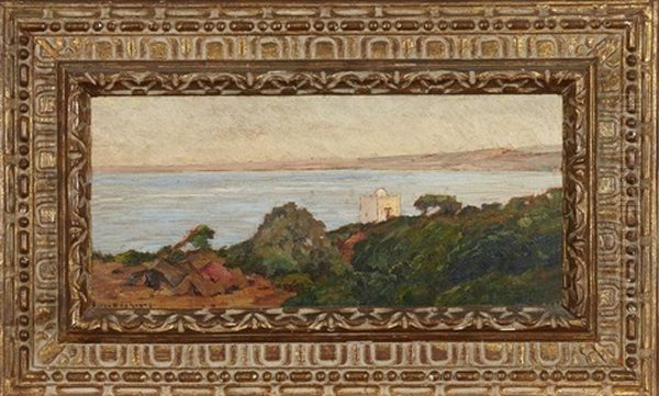 Villa A Alger Oil Painting by Eugene F. A. Deshayes