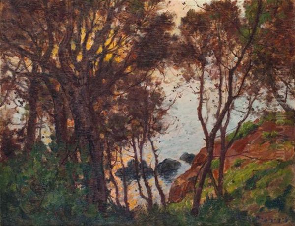 La Pinede A Terres Oil Painting by Eugene F. A. Deshayes