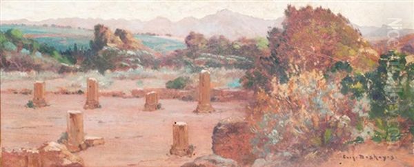 Ruines De Tipaza Oil Painting by Eugene F. A. Deshayes