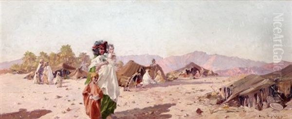 Dans L'oasis Oil Painting by Eugene F. A. Deshayes