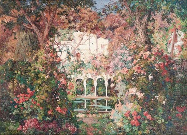 Jardin D'alger Oil Painting by Eugene F. A. Deshayes