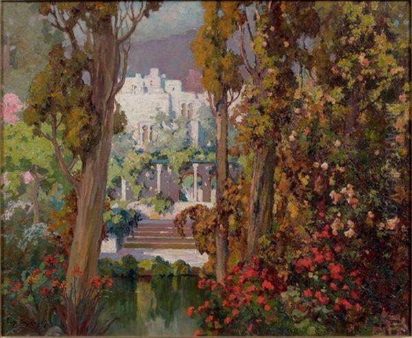 Jardin D'alger Oil Painting by Eugene F. A. Deshayes