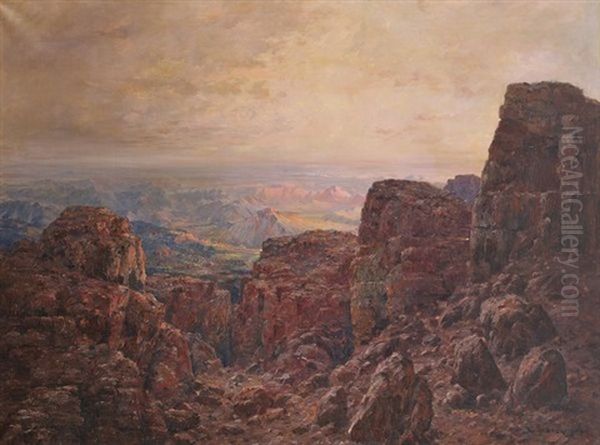 Paysage De L'atlas Oil Painting by Eugene F. A. Deshayes