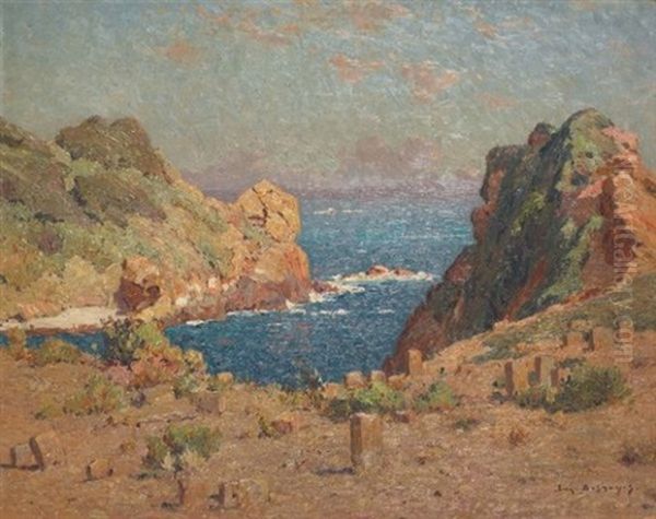 Bord De Mer A Tipasa Oil Painting by Eugene F. A. Deshayes