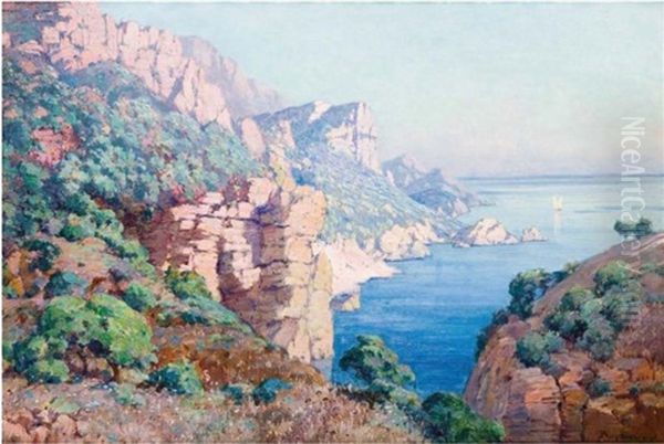 Calanques Oil Painting by Eugene F. A. Deshayes