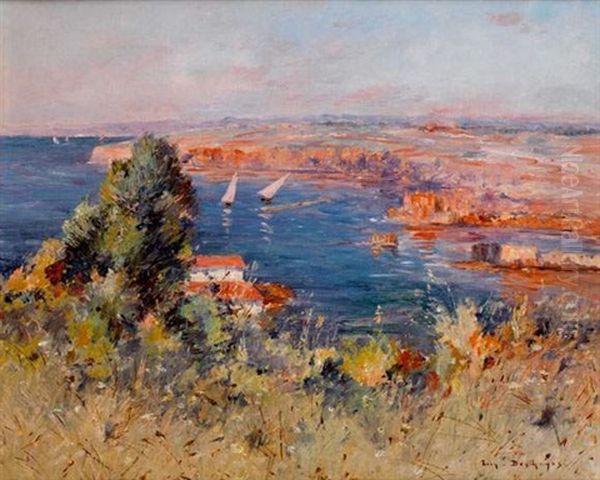 Bord De Mer Mediterraneen Oil Painting by Eugene F. A. Deshayes