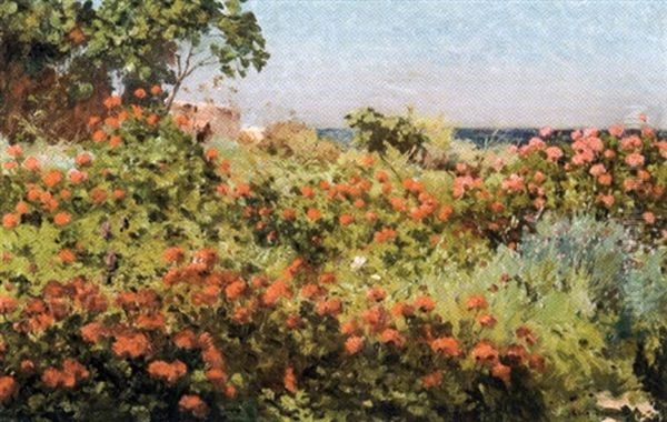 Jardin D'alger Oil Painting by Eugene F. A. Deshayes