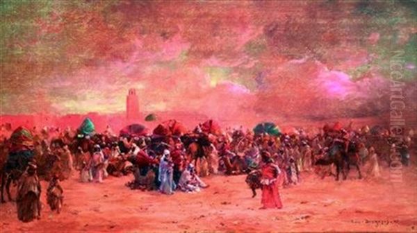 La Preparation Du Cortege De La Mariee Oil Painting by Eugene F. A. Deshayes