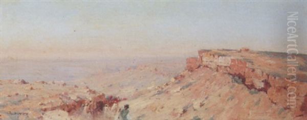 Caravane Dans Le Sud Oil Painting by Eugene F. A. Deshayes