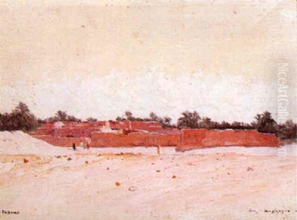 Vue De Tozeur Oil Painting by Eugene F. A. Deshayes