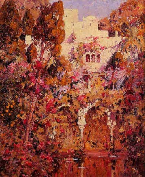 Chateau D'hydra: Le Jardin Des Femmes Oil Painting by Eugene F. A. Deshayes