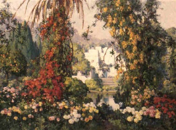 Jardin D'alger Oil Painting by Eugene F. A. Deshayes