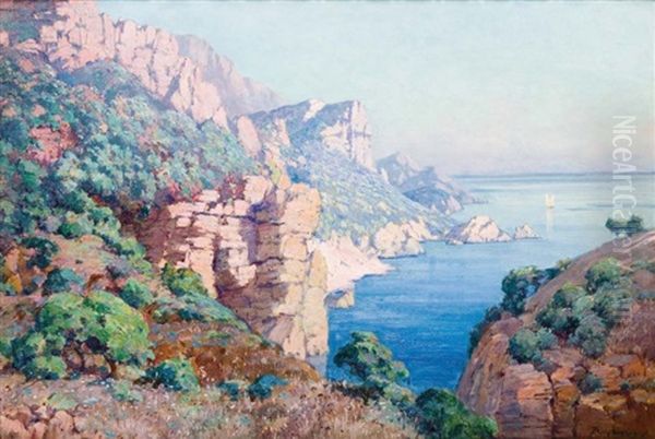 Calanques Oil Painting by Eugene Deshayes