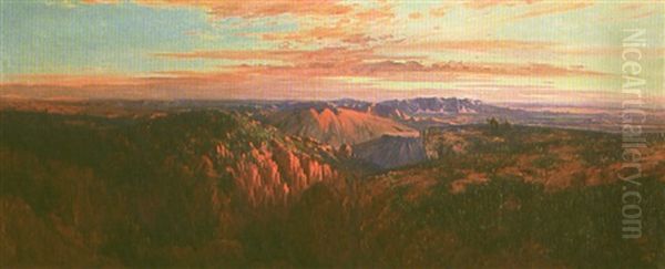 Vue Panoramique Environs De Briska Oil Painting by Eugene Deshayes