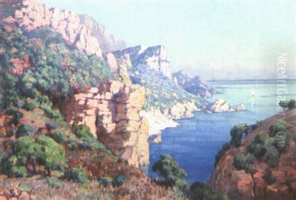 Calanques Oil Painting by Eugene Deshayes