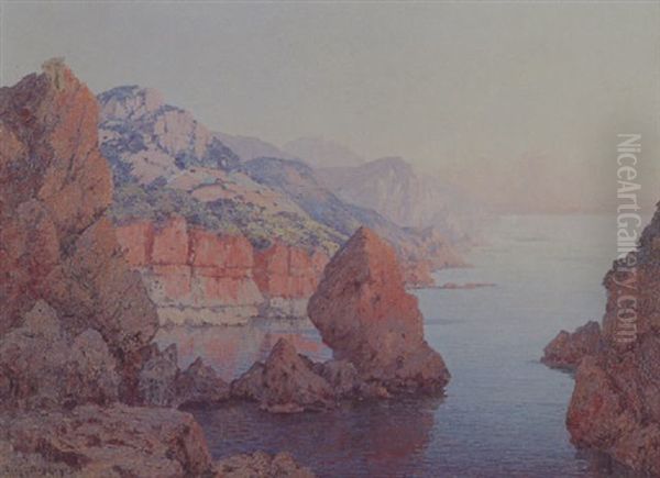 Bord De Mer En Mediterrannee Oil Painting by Eugene Deshayes