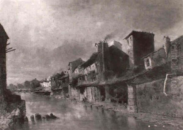 Maisons Au Bord De L'eau by Eugene Deshayes