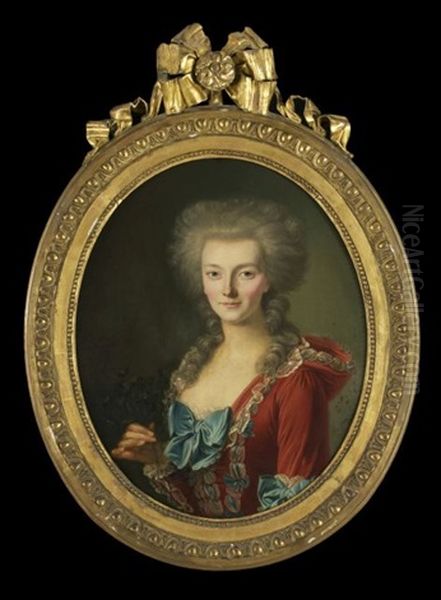 Portrait Of A Lady Oil Painting by Francois Bruno Deshays de Colleville