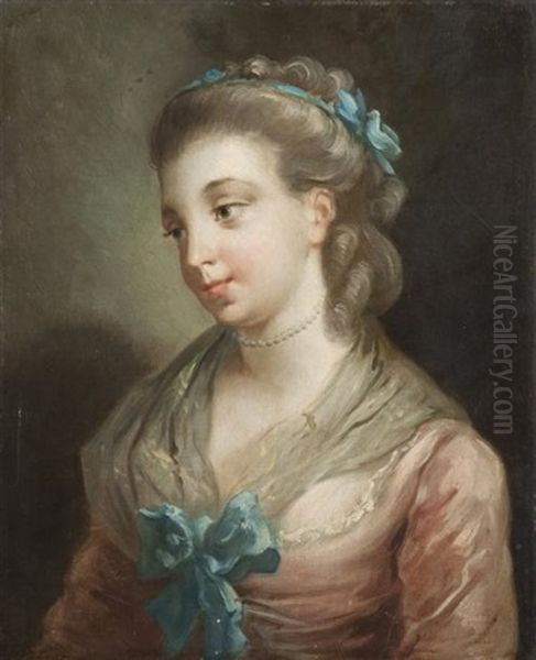 Figure De Femme Pensive Oil Painting by Jean Baptiste Henri Deshays