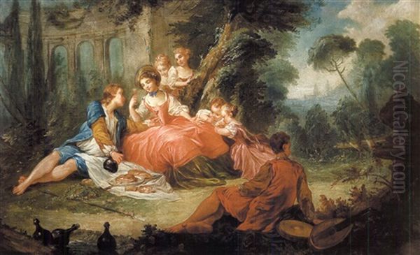 Fete Champetre Oil Painting by Jean Baptiste Henri Deshays