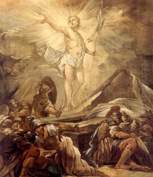 La Resurrection Du Christ Oil Painting by Jean Baptiste Henri Deshays